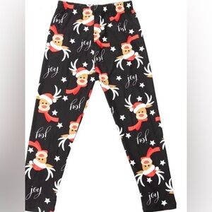 Girls Cute Rudolph Print Leggings Size Small
